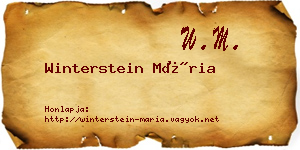 Winterstein Mária névjegykártya